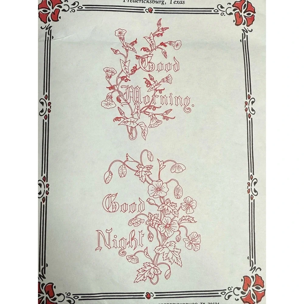 Vintage Embroidery Kit Lace Tales Pillow‎ Sham Needlepoint Good Morning Night